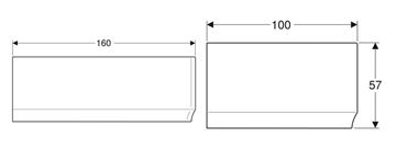 GEBERIT SELNOVA čelný panel k vani 160x57 cm  554.874.01.1 Technický nákres