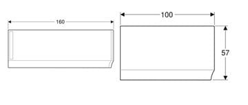 GEBERIT SELNOVA čelný panel k vani 160x57 cm  554.875.01.1 Technický nákres