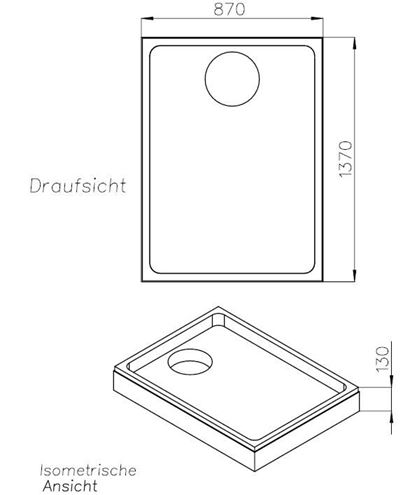 CONCEPT 200 vaničkový nosič 1400x900x35mm, extra plochý, polystyrén SD 23648 Technický nákres