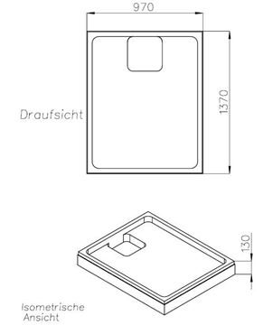 CONCEPT 200 vaničkový nosič 1400x1000x35mm, extra plochý, polystyrén SD 23649 Technický nákres