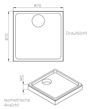 CONCEPT 300 vaničkový nosič 900x900mm, polystyrén SD 25712 Technický nákres