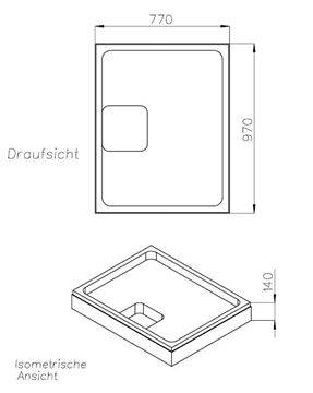 CONCEPT 300 vaničkový nosič 1000x800mm, polystyrén SD 25713 Technický nákres