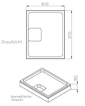 CONCEPT 300 vaničkový nosič 1000x900mm, polystyrén SD 25714 Technický nákres
