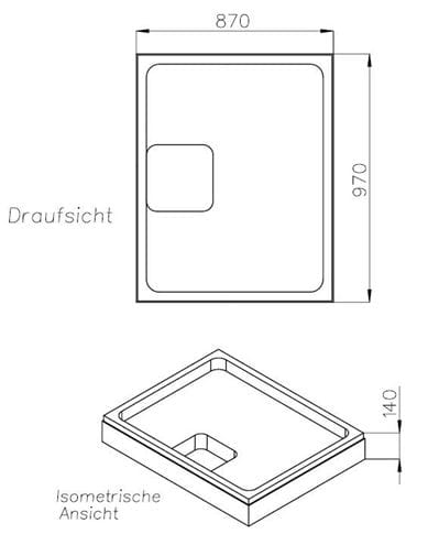 CONCEPT 300 vaničkový nosič 1000x900mm, polystyrén SD 25714 Technický nákres