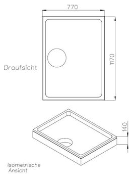 CONCEPT 300 vaničkový nosič 1200x800mm, polystyrén SD 25716 Technický nákres