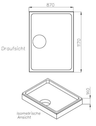 CONCEPT 300 vaničkový nosič 1200x900mm, polystyrén SD 25717 Technický nákres