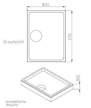 CONCEPT 300 vaničkový nosič 1200x1000mm, polystyrén SD 25718 Technický nákres