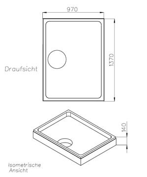 CONCEPT 300 vaničkový nosič 1400x1000mm, polystyrén SD 25720 Technický nákres