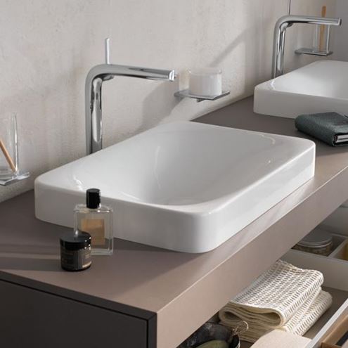 KEUCO EDITION 400 umývadlo 60 cm, bez otvoru pre batériu, bez prepadu, CleanPlus 31570317500 Obrázek - fotka