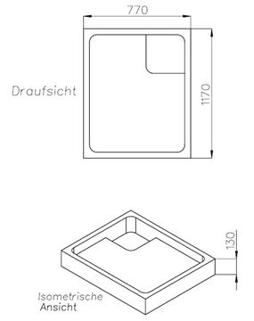 CONCEPT 100 vaničkový nosič 1200x800x35mm, extra plochý, polystyrén SD 90231 SF Technický nákres