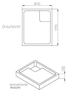 CONCEPT 100 vaničkový nosič 1200x900x35mm, extra plochý, polystyrén SD 90232 SF Technický nákres