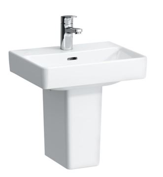 LAUFEN PRO S umývadielko 45 cm, s otvorom pre batériu a prepadom, brúsené H8169610001041 Obrázek - fotka