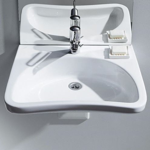 LAUFEN REHAB bezbariérové umývadlo 66 cm, s otvorom pre batériu, bez prepadu H8106030001041 Obrázek - fotka
