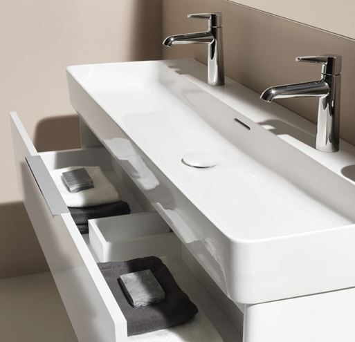 LAUFEN VAL umývadlo 120 cm, s 2 otvormi pre batériu a prepadom H8102890001071 Obrázek - fotka