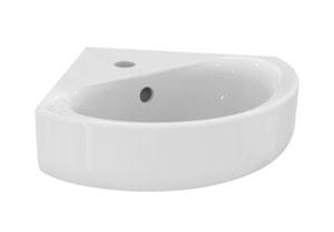IDEAL STANDARD CONNECT ARC umývadielko 48 cm rohové, s otvorom pre batériu a prepadom, Ideal Plus
