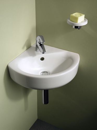IDEAL STANDARD CONNECT ARC umývadielko 48 cm rohové, s otvorom pre batériu a prepadom, Ideal Plus E7136MA Obrázek - fotka