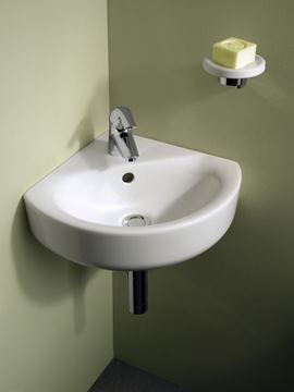 IDEAL STANDARD CONNECT ARC umývadielko 48 cm rohové, s otvorom pre batériu a prepadom, Ideal Plus E7136MA Obrázek - fotka