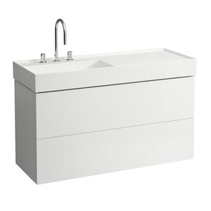 LAUFEN KARTELL skrinka pod umývadlo 118x45x60 cm, 2 zásuvky, Push-open, s organizérom, matná biela