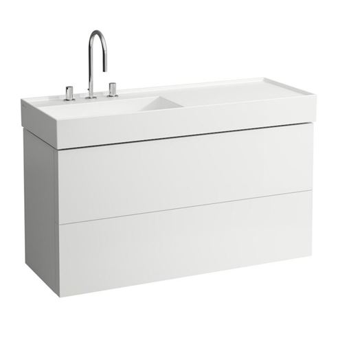 LAUFEN KARTELL skrinka pod umývadlo 118x45x60 cm, 2 zásuvky, Push-open, s organizérom, matná biela H4076480336401 Obrázek - Hlavní obrázek