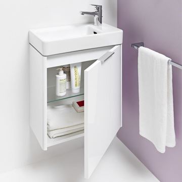 LAUFEN BASE skrinka pod umývadlo 46x26,7x51,5 cm, 1 dvierka, pánty vpravo, matná biela H4021021102601 Obrázek - fotka