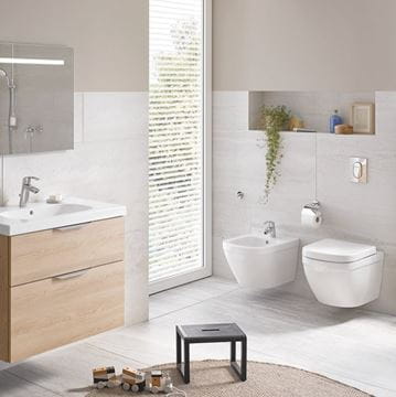 GROHE EURO CERAMIC závesné WC so SoftClose sedadlom, Rimless, Triple Vortex splachovanie, alpská biela 39554000 Obrázek - fotka