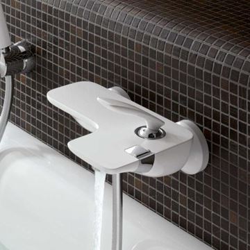 KLUDI BALANCE vaňová nástenná batéria, s prepínačom, matná biela 524459175 Obrázek - fotka