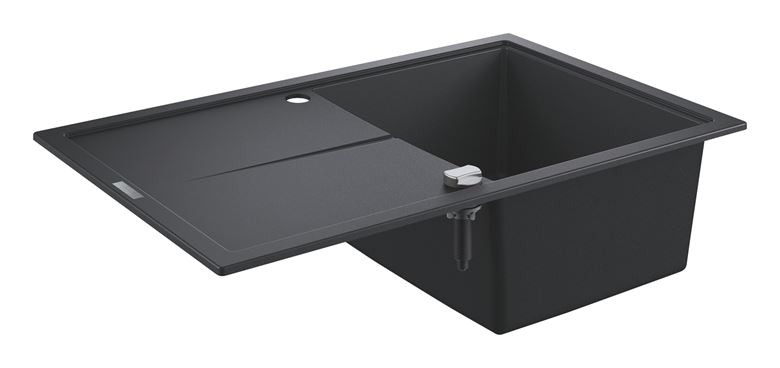 GROHE K400 kompozitný drez 780x500 mm, otočný, 2 otvory, odkvapkávač, granitová čierna 31639AP0 Obrázek - Hlavní obrázek
