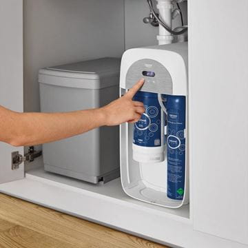 GROHE BLUE HOME drezová batéria Connected, s filtračným a chladiacim zariadením, supersteel 31541DC0 Obrázek - fotka