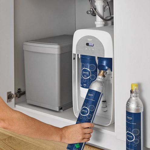 GROHE BLUE HOME drezová batéria Connected, s filtračným a chladiacim zariadením, supersteel 31541DC0 Obrázek - fotka