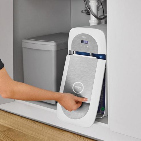 GROHE BLUE HOME drezová batéria Connected, s filtračným a chladiacim zariadením, supersteel 31541DC0 Obrázek - fotka