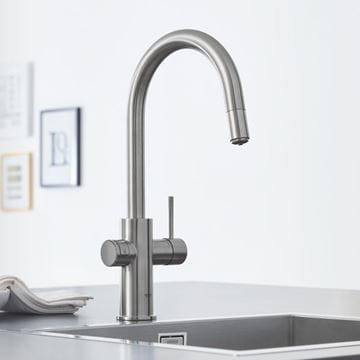GROHE BLUE HOME drezová batéria Connected, s filtračným a chladiacim zariadením, supersteel 31541DC0 Obrázek - fotka