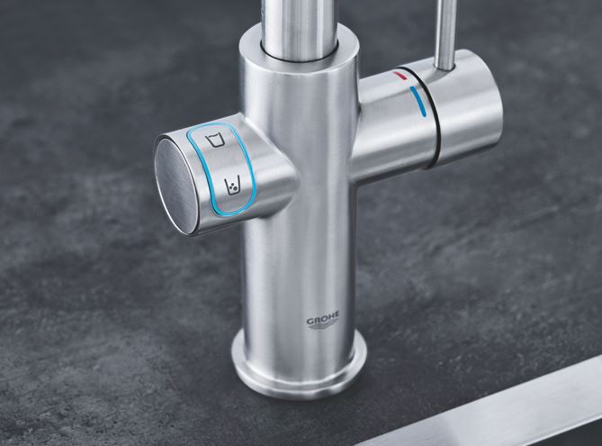 GROHE BLUE PROFESSIONAL drezová batéria, s vyťahovacou koncovkou, s filtračným a chladiacim zariadením, supersteel 31325DC2 Obrázek - fotka