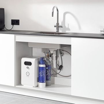 GROHE BLUE PROFESSIONAL drezová batéria, s vyťahovacou koncovkou, s filtračným a chladiacim zariadením, supersteel 31325DC2 Obrázek - fotka
