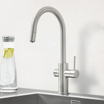 GROHE BLUE PROFESSIONAL drezová batéria, s vyťahovacou koncovkou, s filtračným a chladiacim zariadením, supersteel 31325DC2 Obrázek - fotka