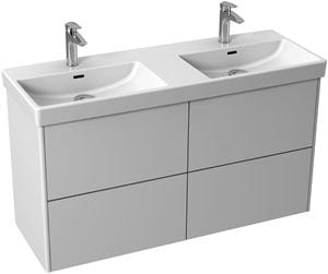 LAUFEN LA CASA 5 skrinka s dvojumývadlom 126,7x44x67,4 cm, 4 zásuvky, Push-open, biela