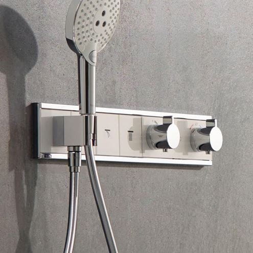 HANSGROHE RAINSELECT podomietková termostatická batéria, pre 3 spotrebiče, s držiakom sprchy, biela/chróm 15356400 Obrázek - fotka