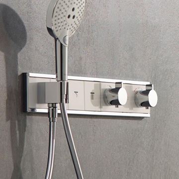 HANSGROHE RAINSELECT podomietková termostatická batéria, pre 3 spotrebiče, s držiakom sprchy, biela/chróm 15356400 Obrázek - fotka