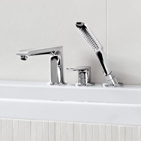 HANSGROHE METRIS batéria na okraj vane, 3-otvorová, so sprchovou súpravou, chróm 31190000 Obrázek - fotka