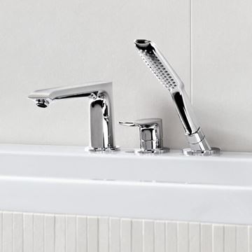 HANSGROHE METRIS batéria na okraj vane, 3-otvorová, so sprchovou súpravou, chróm 31190000 Obrázek - fotka