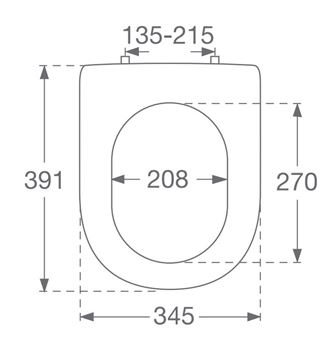 VILLEROY & BOCH ARCHITECTURA WC sedadlo, SoftClosing, alpská biela 9M66S201 Technický nákres