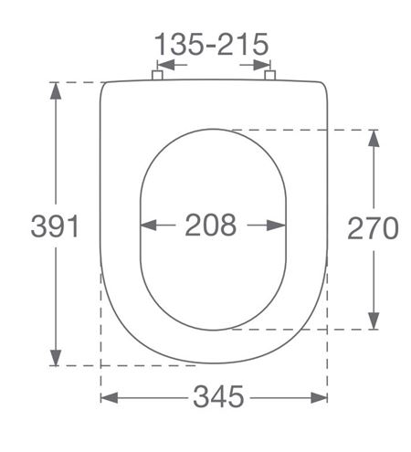 VILLEROY & BOCH ARCHITECTURA WC sedadlo, SoftClosing, alpská biela 9M66S201 Technický nákres