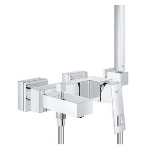 GROHE EUROCUBE vaňová nástenná batéria, s prepínačom, so sprchovou súpravou, chróm
