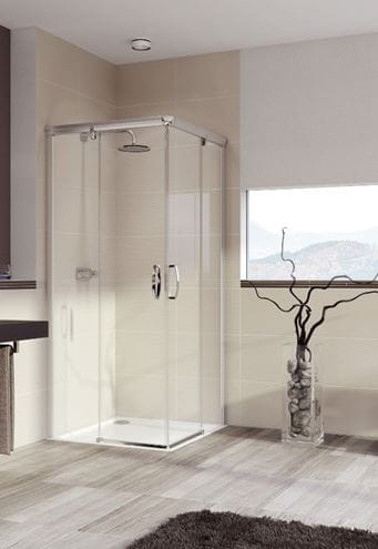 HÜPPE AURA ELEGANCE sprchový kút 100x100 cm, rohový vstup, posuvné dvere, lesklá strieborná/číre sklo 401310.092.322 Obrázek - fotka