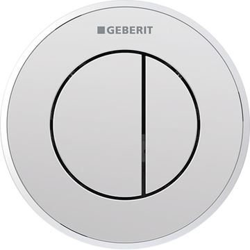 GEBERIT 10 ovládacie tlačidlo pre dve splachovania, plast, lesklý/matný chróm