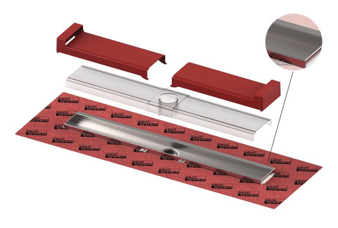 CONCEPT 200 EVO sprchový žľab 800 mm, k stene, bez odtoku, bez roštu, plast/nerez oceľ 606304 Obrázek - Hlavní obrázek