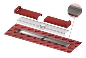 CONCEPT 200 EVO sprchový žľab 1200 mm, k stene, bez odtoku, bez roštu, plast/nerez oceľ