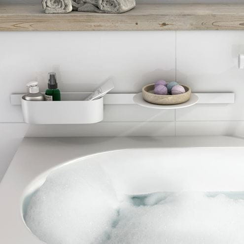 HANSGROHE WALLSTORIS polica 200 mm, na lištu, matná biela 27915700 Obrázek - fotka