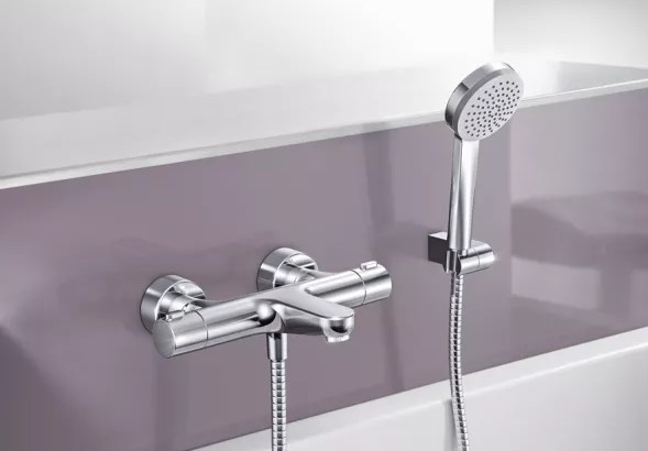 HANSA PRISMA vaňová nástenná termostatická batéria, s prepínačom, chróm 58102101 Obrázek - fotka
