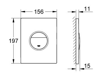 GROHE NOVA COSMOPOLITAN ovládacie tlačidlo pre dve splachovania, plast, chróm 38765000 Technický nákres
