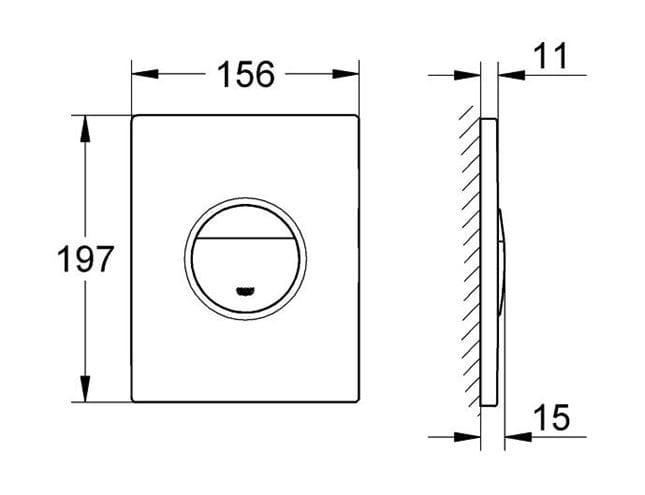 GROHE NOVA COSMOPOLITAN ovládacie tlačidlo pre dve splachovania, plast, chróm 38765000 Technický nákres